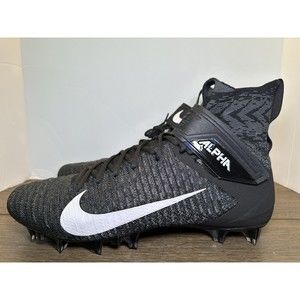 Mens Nike Alpha Menace Elite 2 Flyknit Football Cleats AO3374-001 Size 16 Black